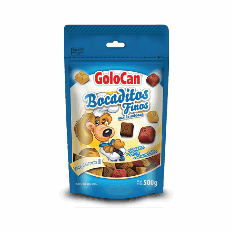 GOLOCAN BOCADITOS FINOS CARNE, POLLO Y CHOCOLATE x 500 GS