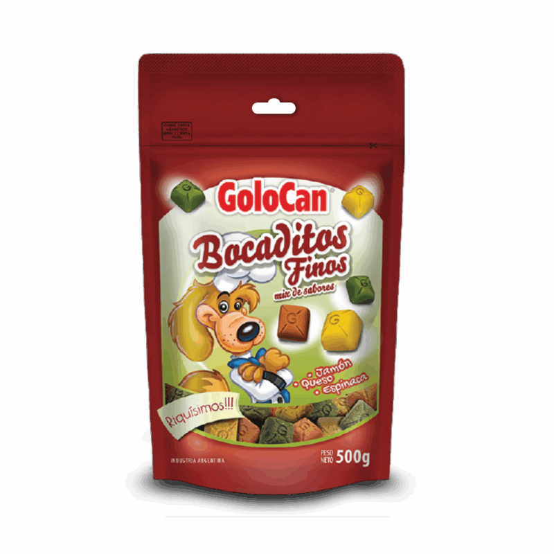 GOLOCAN BOCADITOS FINOS JAMON, QUESO, ESPINACA x 500 GS