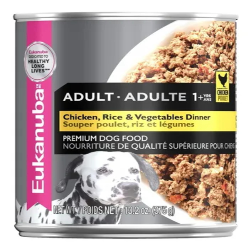 EUKANUBA LATA PERRO ADULTO POLLO, ARROZ Y VEGETALES X 375 GMS