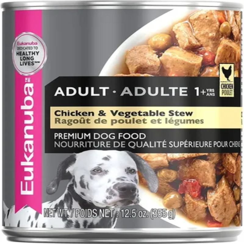 EUKANUBA LATA PERRO ADULTO POLLO Y VEGETALES X 355 GMS