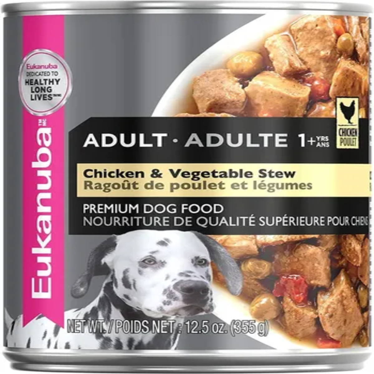 Eukanuba Comida húmeda para perros adultos con estofado de carne y  verduras, lata de 12.5 onzas (12 unidades)