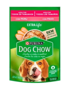 Pouch Dog Chow Adulto Todos Los Tamaños Pavo Caja 15 Uni x 85 Grs