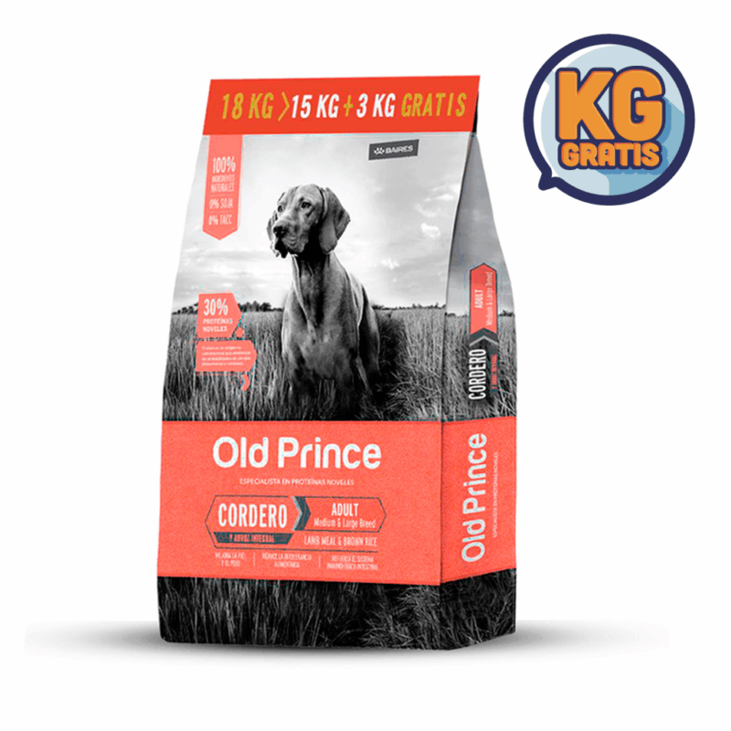 Old Prince Cordero y Arroz 15 kg + 3 REGALO