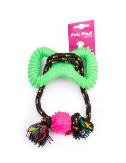 Mordillo 8 De Goma + Pelota C/Puas Y Soga Alpina 8 mm x 85 cm