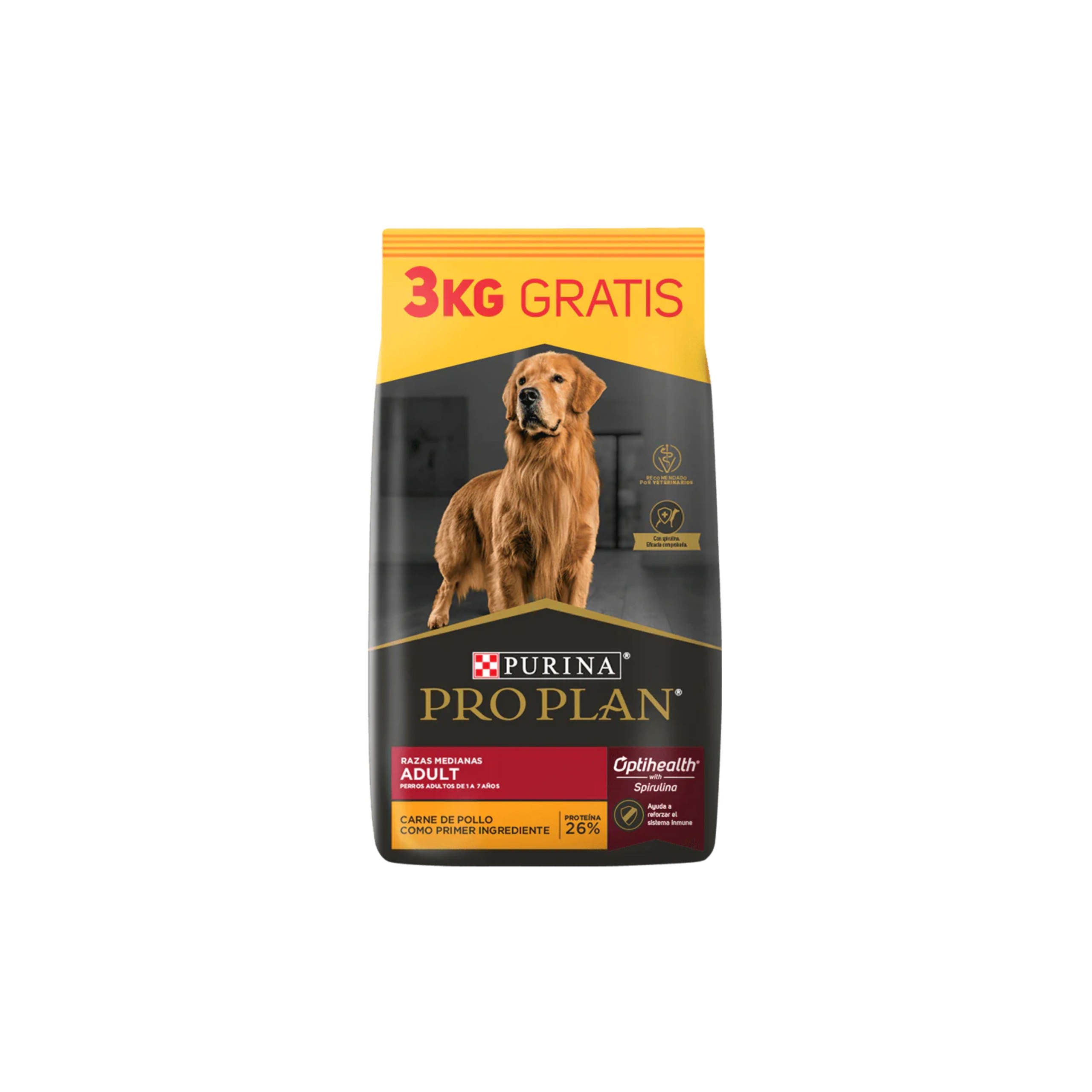 PRO PLAN ADULTO MEDIANO X 15KG + 3KG GRATIS