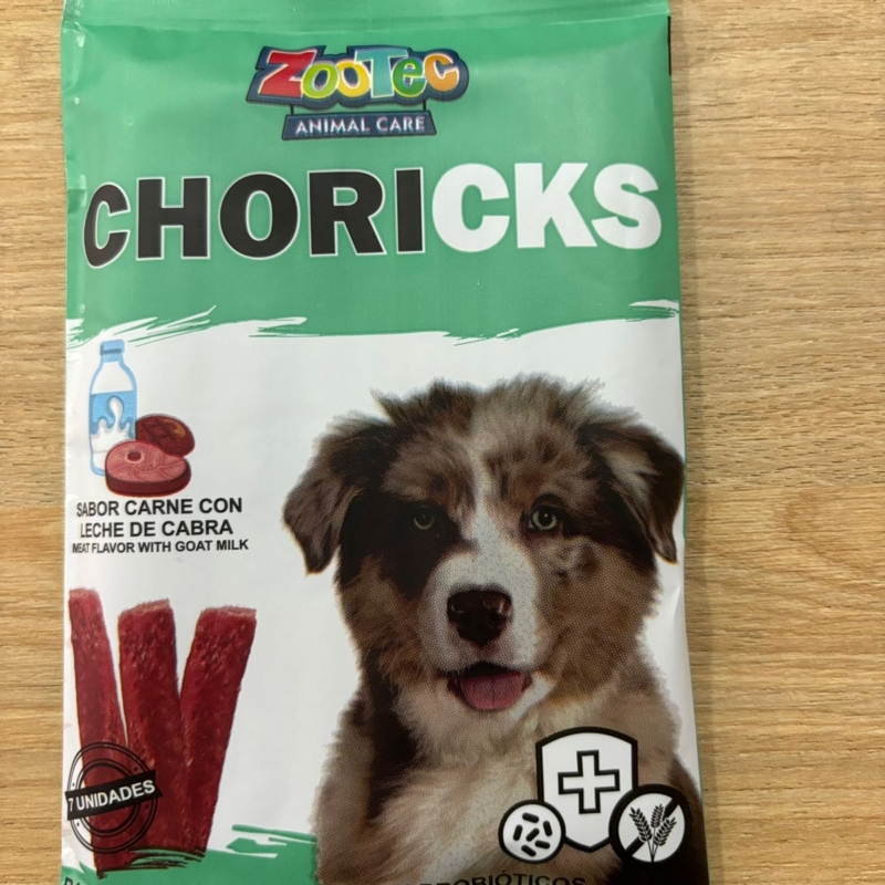 PALITOS SEMI HUMEDOS CHORICKS CACHORRO SABOR CARNE CON LECHE  X 95 GS