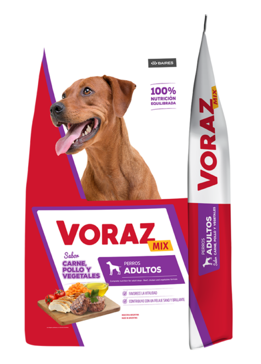 VORAZ MIX PERRO ADULTO x 20 KG CARNE POLLO Y VEGETALES