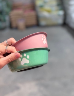 COMEDERO CAZUELA ANTIDESLIZANTE ACERO PINTADO CON HUELLA 18 CM
