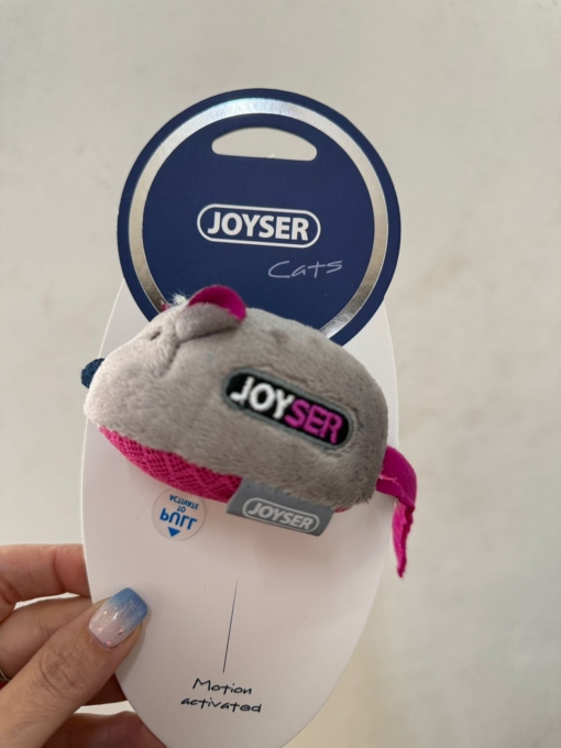 RATON CON CHIP SONIDO GRIS Y ROSA JOYSER
