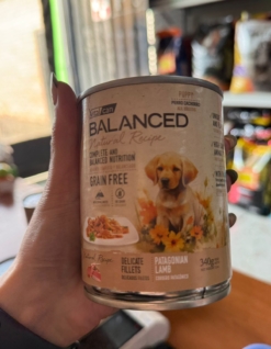 LATA BALANCED NATURAL RECIPE PERRO CACHORRO CORDERO X 340 GS