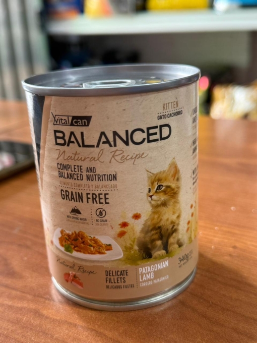 LATA BALANCED NATURAL RECIPE GATO CACHORRO CORDERO X 340 GS