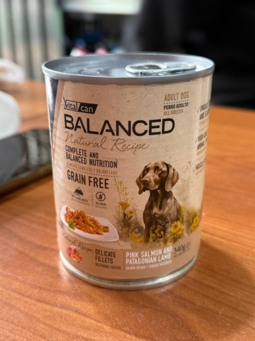 LATA BALANCED NATURAL RECIPE PERRO SALMON Y CORDERO X 340 GS