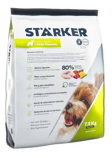 STARKER PERRO ADULTO PEQUEÑO x 7,5 KG SIN SOJA