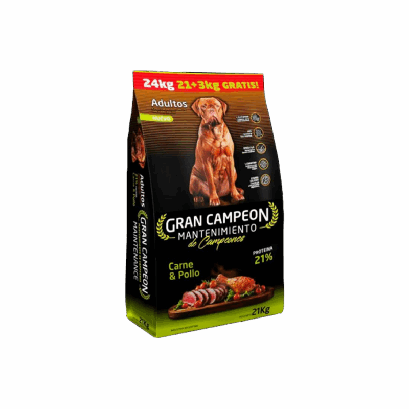 GRAN CAMPEON MANTENIMIENTO x 21 KG +3KG GRATIS