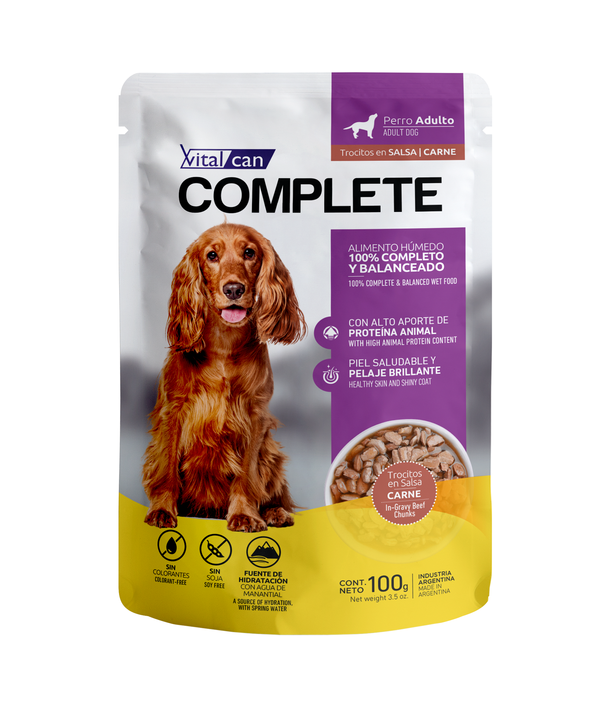 POUCH VITAL COMPLETE PERRO ADULTO CARNE x UN