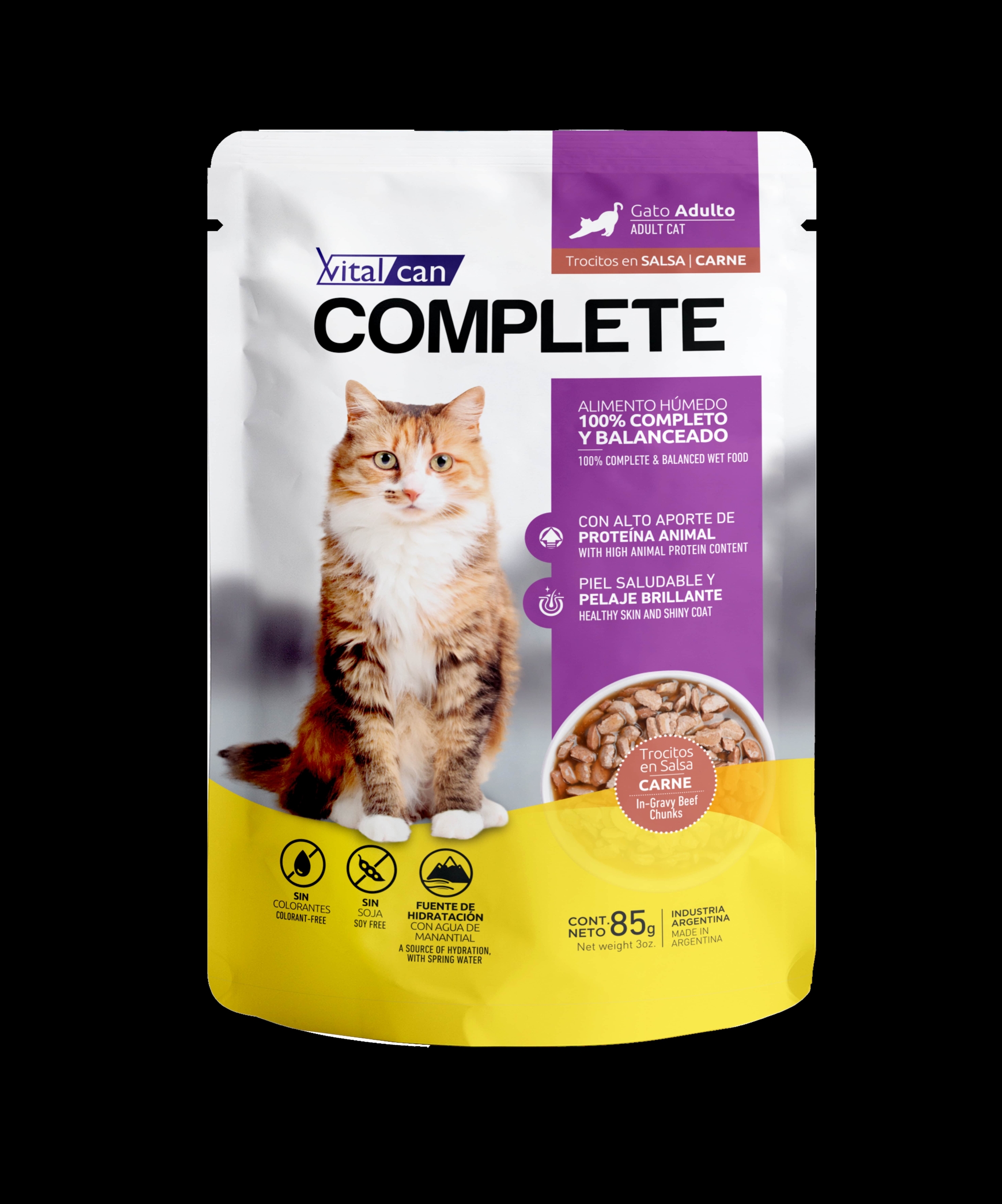 POUCH COMPLETE GATO ADULTO CARNE x UN