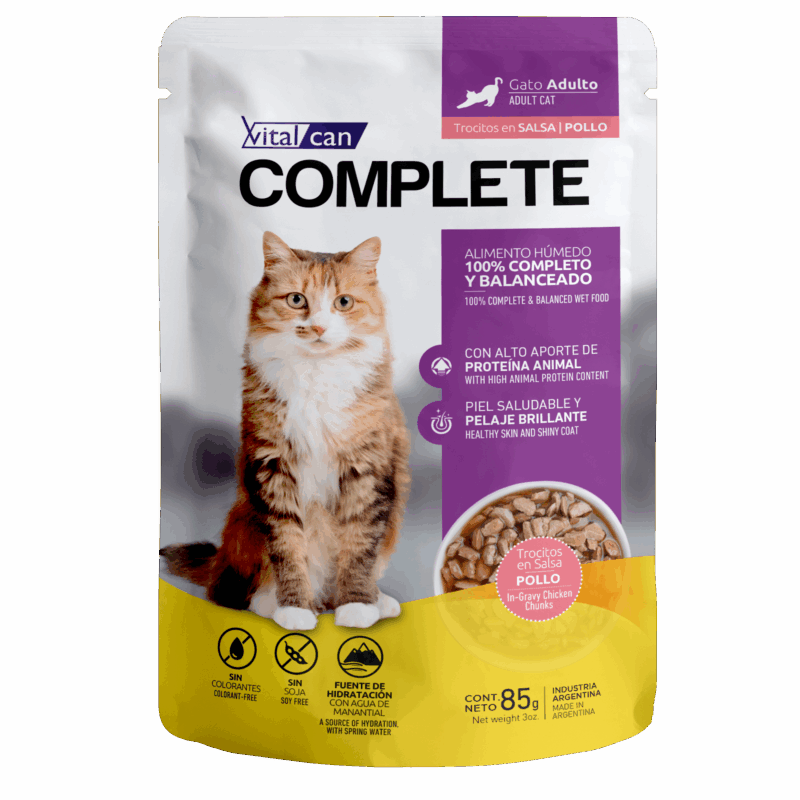 POUCH COMPLETE GATO ADULTO POLLO x UN