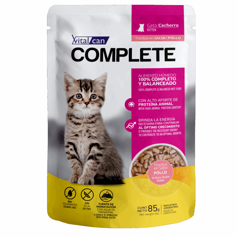 POUCH COMPLETE GATO BEBE POLLO x UN