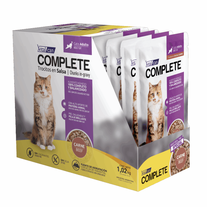 POUCH COMPLETE GATO ADULTO CARNE CAJA x 12 UN