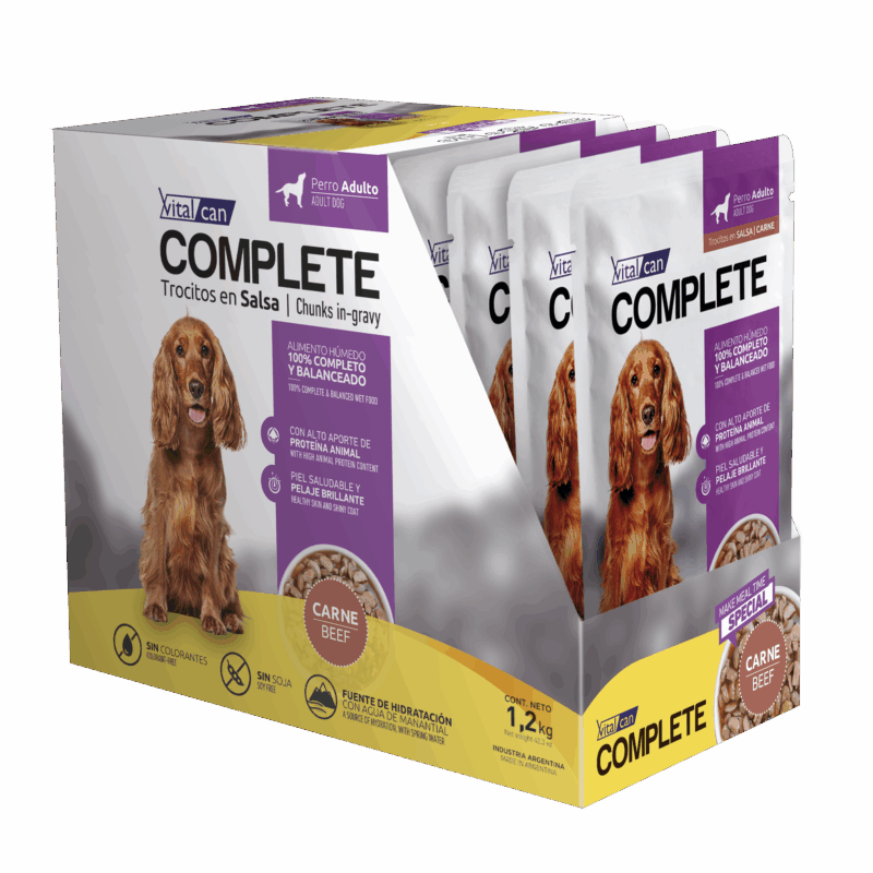 POUCH COMPLETE PERRO ADULTO CARNE CAJA x 12 UN