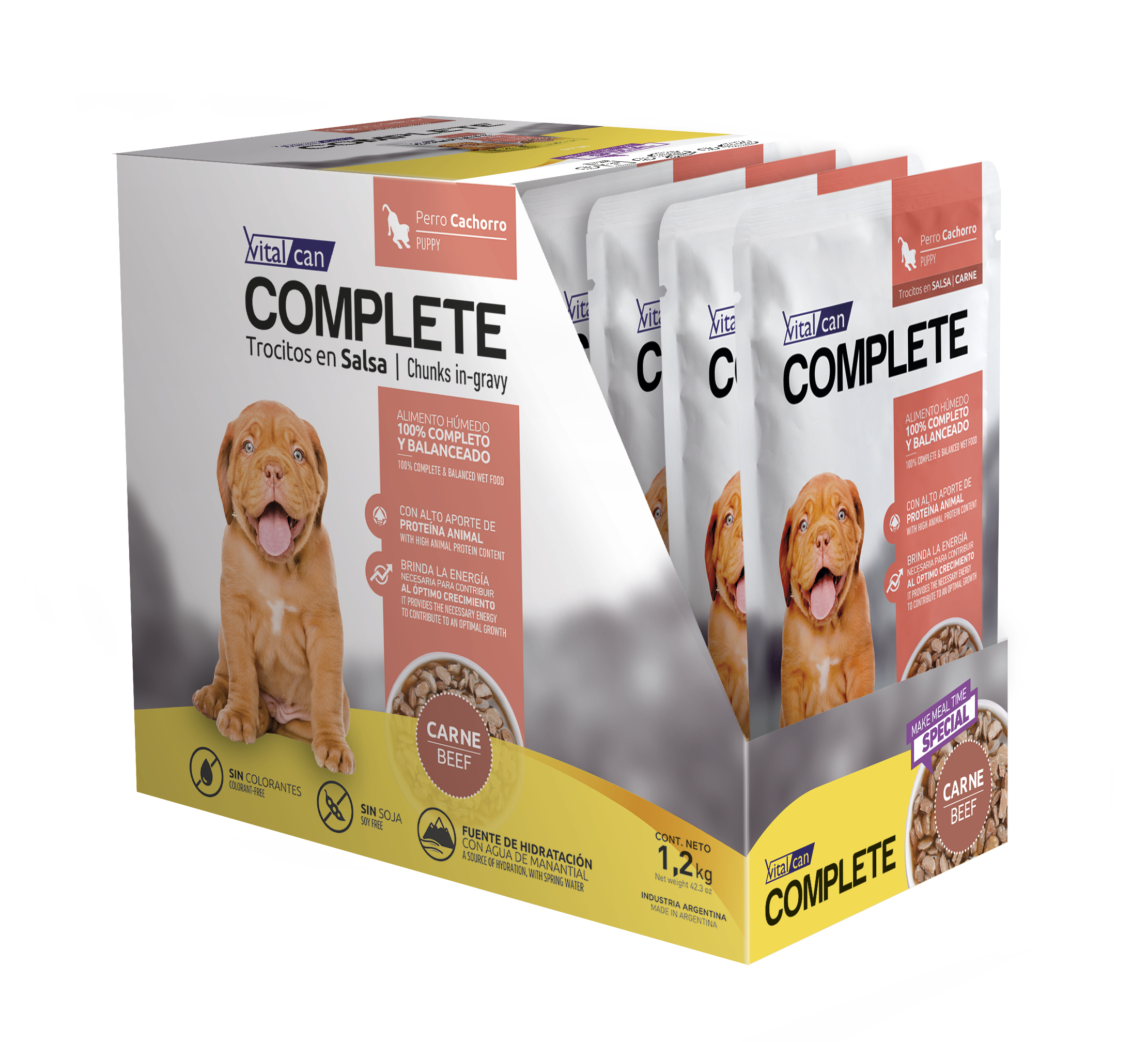 POUCH COMPLETE PERRO CACHORRO CARNE CAJA x 12 UN