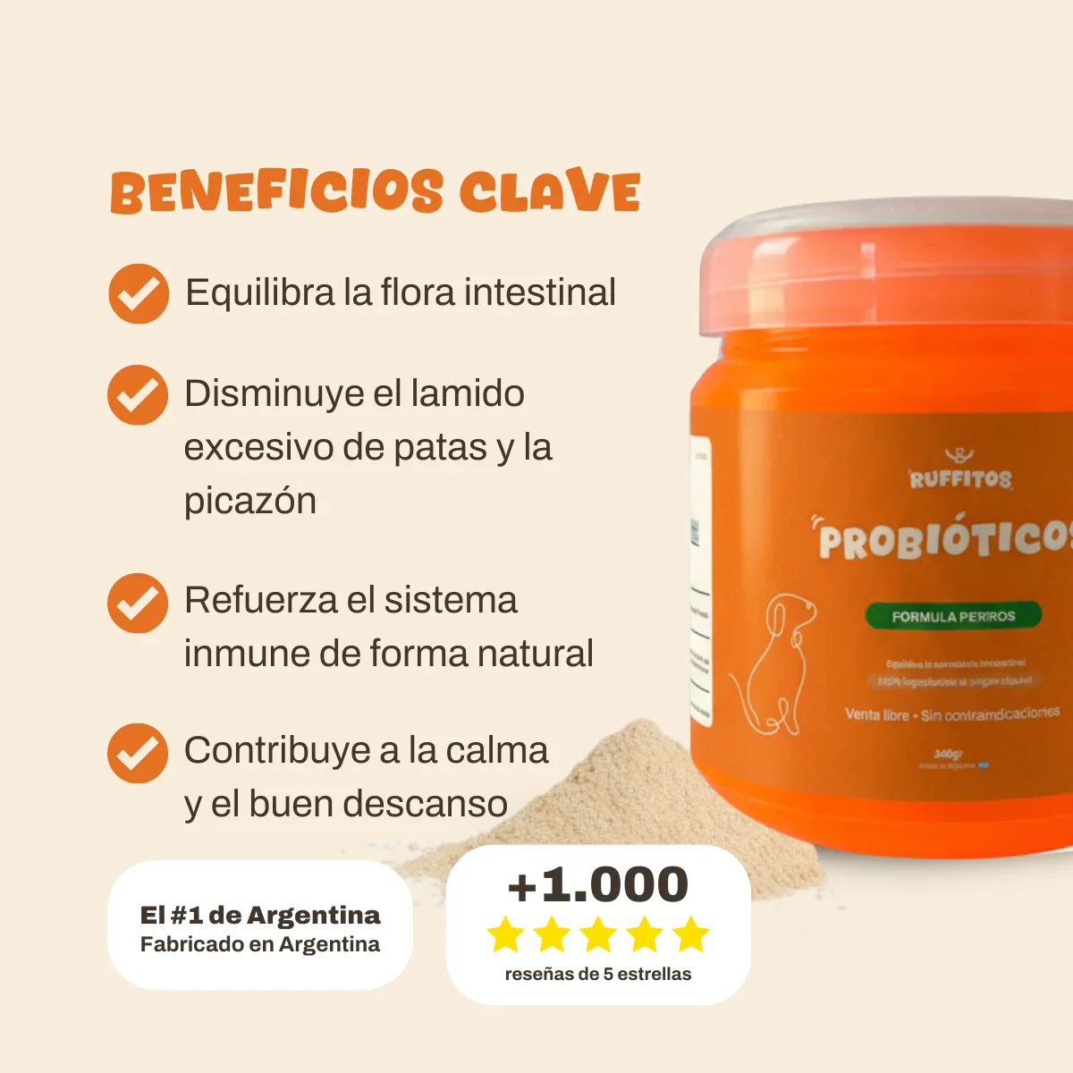 PROBIOTICOS PARA PERROS RUFFITOS x 240 GS - Imagen 4