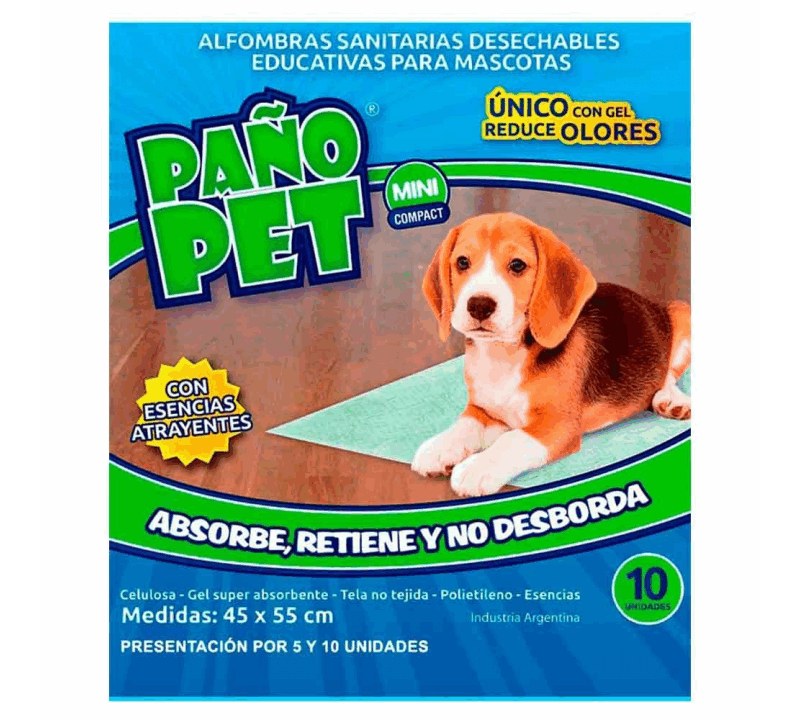 PAÑO SANITARIO EDUCATIVOS PAÑO PET 10 UN 45 X 55 CM